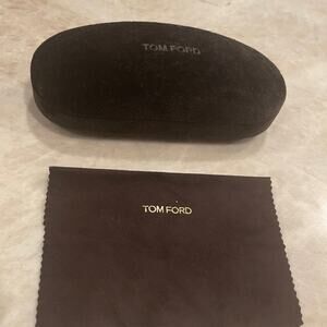Tom Ford brown velour sunglass case with dust cloth like new